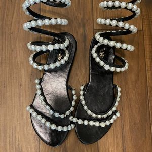 Pearl Wrap Sandals